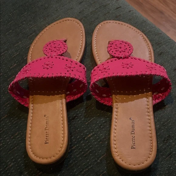 Pierre Dumas Pink Cut-Out Sandals - Picture 1 of 6